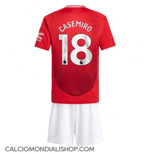 Maglie da calcio Manchester United Casemiro #18 Prima Maglia Bambino 2024-25 Manica Corta (+ Pantaloni corti)